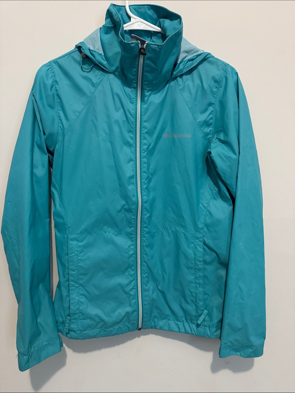 Columbia Women’s S Teal Hooded Rain Jacket